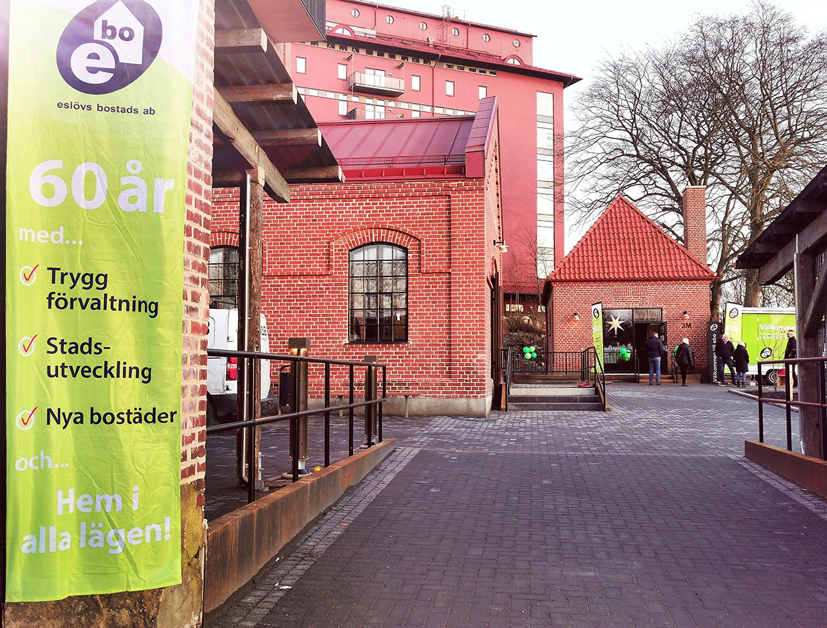 Entrén till Spritfabriken i Eslöv